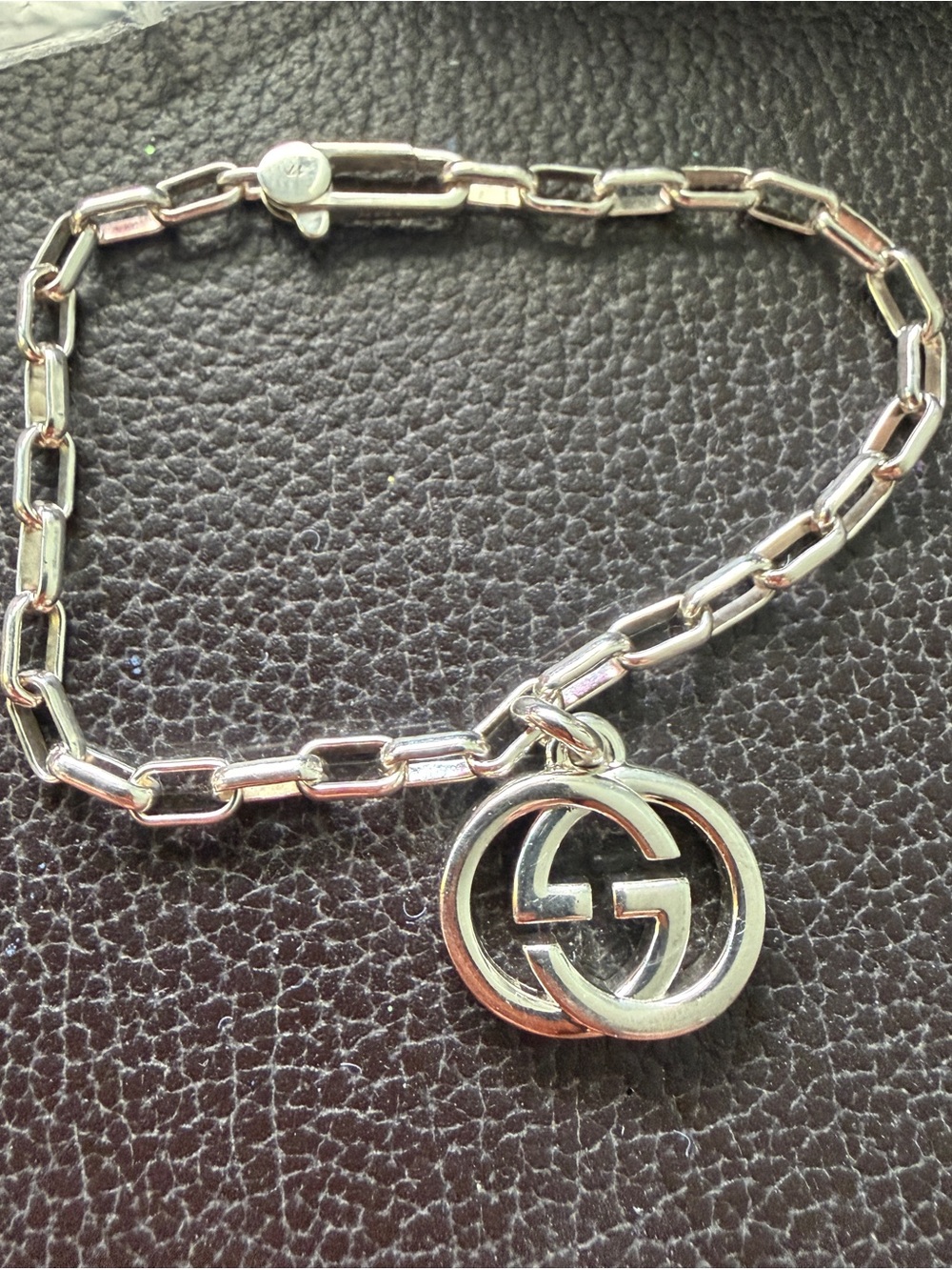Authentic Gucci Interlocking GG Sterling Silver Bracelet